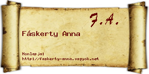 Fáskerty Anna névjegykártya