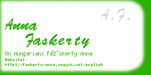 anna faskerty business card